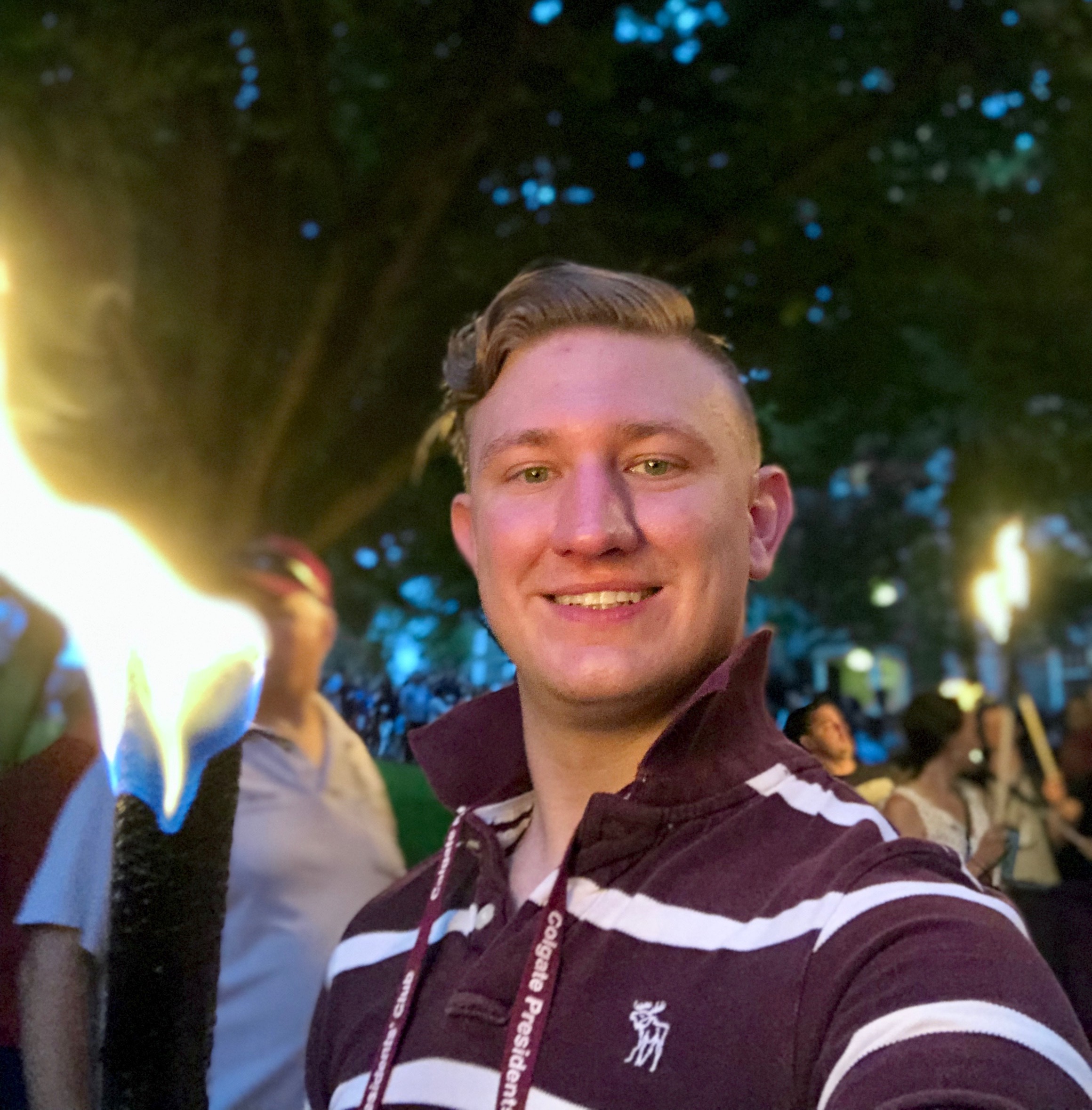 Me at Torchlight Ceremony at Colgate University